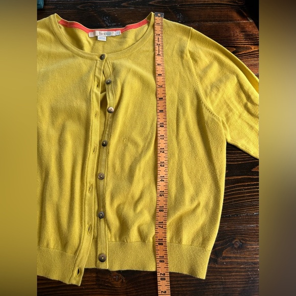 Boden Mustard Cotton Cardigan, Pin up style, US 12 - Picture 6 of 7